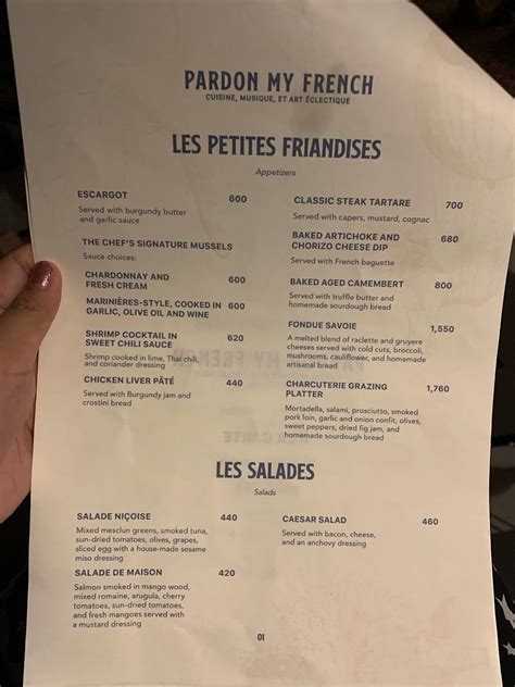 pardon my french menu.